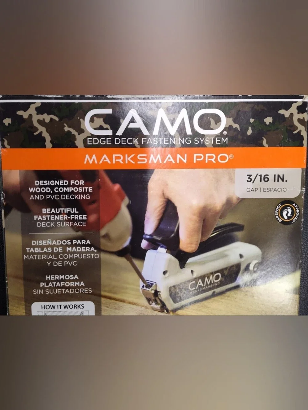 Camo Marksman Pro Edge Deck Fastening Tool - White, Black, Orange